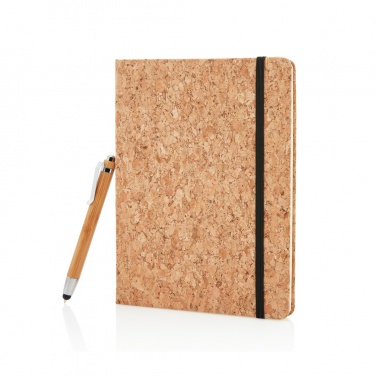 Logotrade corporate gift image of: A5 notebook with bamboo pen including stylus