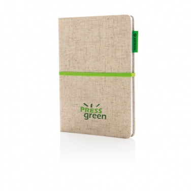 Logo trade promotional item photo of: A5 jute notebook