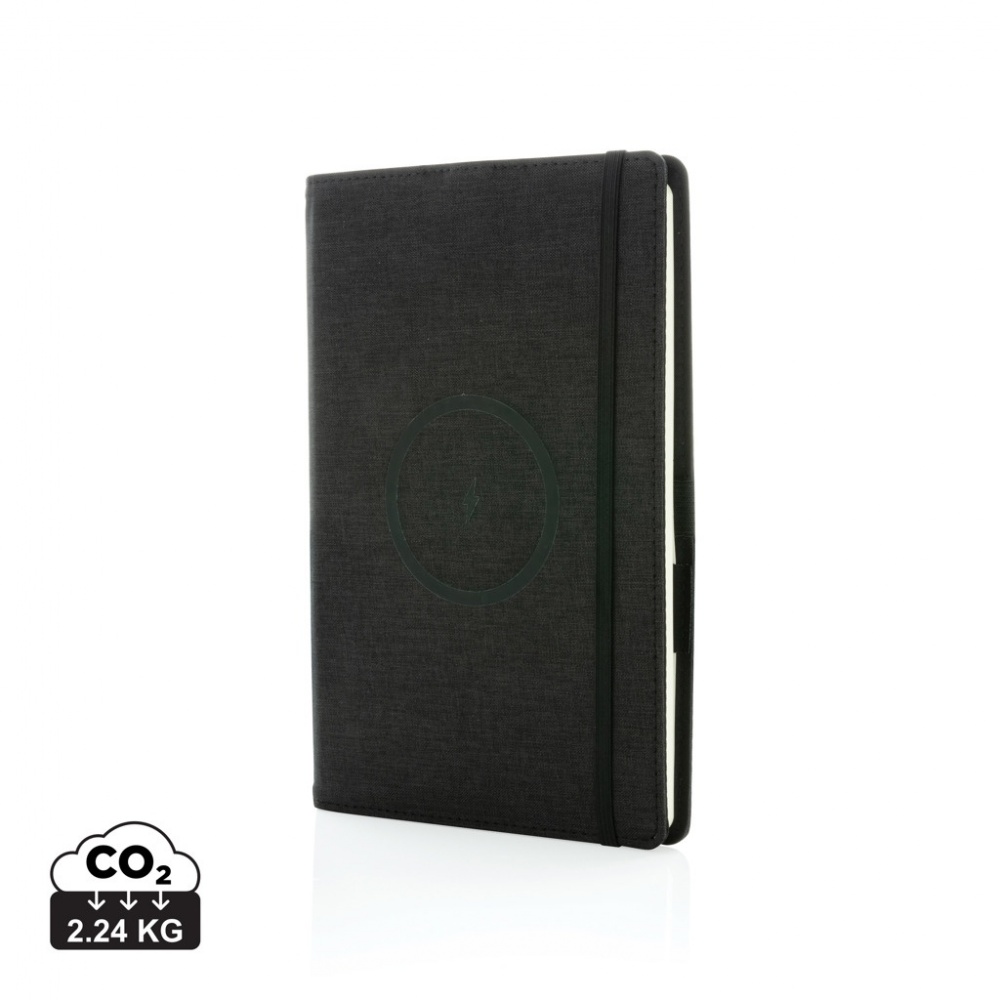 Logo trade promotional gift photo of: Air 5W wireless charging refillable journal cover A5