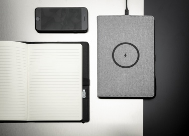 Logo trade corporate gift photo of: Air 5W wireless charging refillable journal cover A5