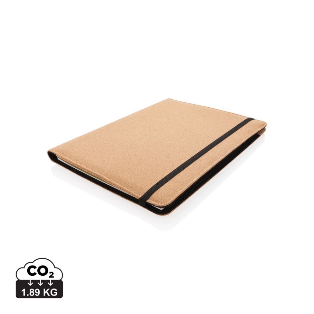 Logo trade promotional merchandise picture of: Deluxe cork portfolio A4 with pen