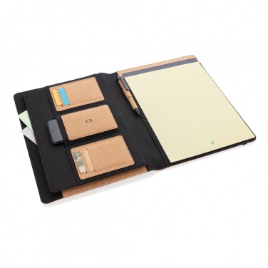 Logo trade corporate gift photo of: Deluxe cork portfolio A4 with pen