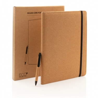 Logo trade promotional product photo of: Deluxe cork portfolio A4 with pen