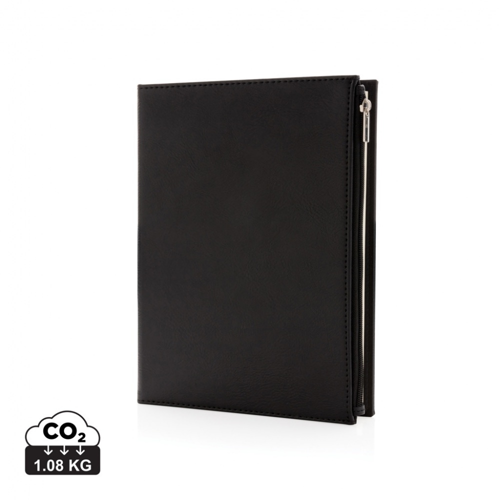 Logo trade promotional merchandise picture of: Swiss Peak A5 PU notebook with zipper pocket