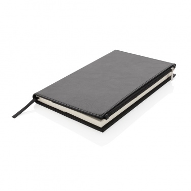 Logo trade advertising products picture of: Swiss Peak A5 PU notebook with zipper pocket