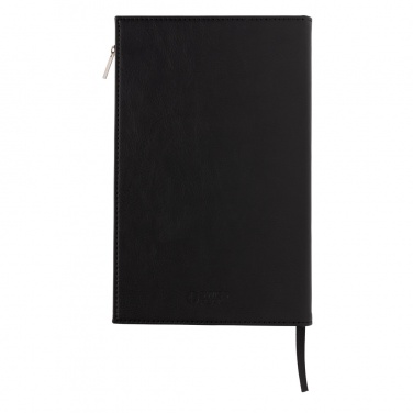 Logo trade promotional gifts picture of: Swiss Peak A5 PU notebook with zipper pocket