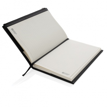 Logo trade promotional merchandise photo of: Swiss Peak A5 PU notebook with zipper pocket