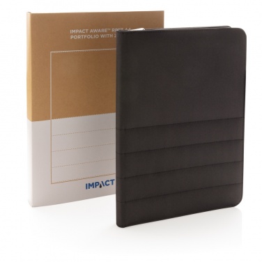 Logo trade promotional gift photo of: Impact AWARE™ RPET A4 portfolio with zipper