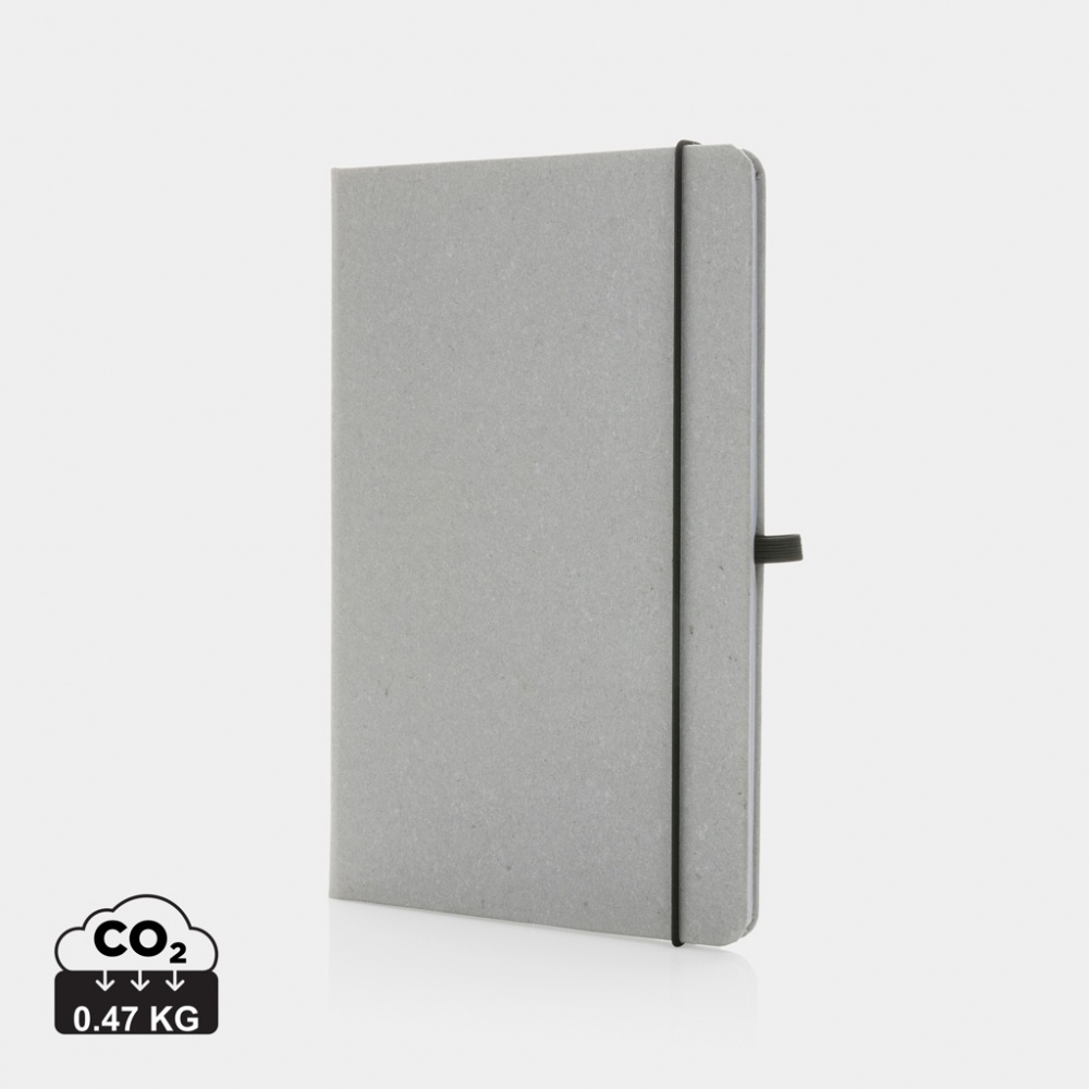 Logo trade promotional giveaways picture of: Recycled leather hardcover notebook A5