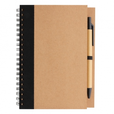 Logotrade promotional product picture of: Kraft spiral notebook with pen