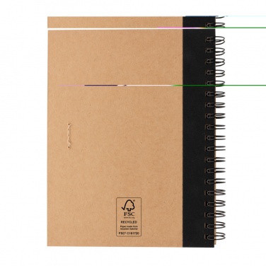 Logo trade promotional products image of: Kraft spiral notebook with pen