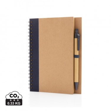 Logotrade corporate gift image of: Kraft spiral notebook with pen