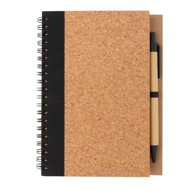 Logotrade promotional item picture of: Cork spiral notebook with pen