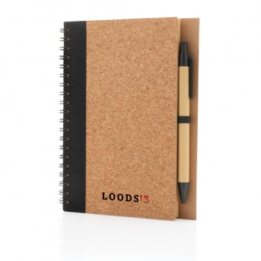 Logotrade promotional products photo of: Cork spiral notebook with pen