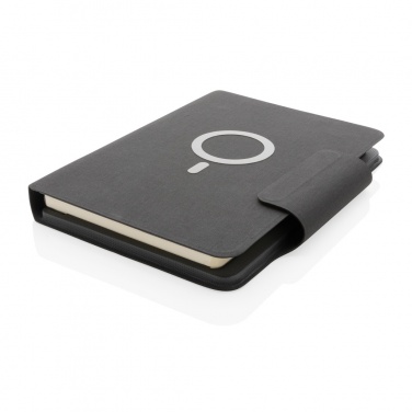 Logo trade promotional giveaways picture of: Artic Magnetic 10W wireless charging A5 notebook