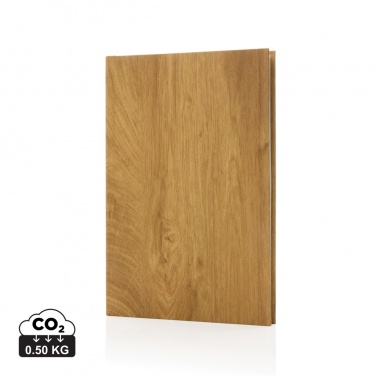 Logo trade promotional giveaways image of: Kavana wood print A5 notebook