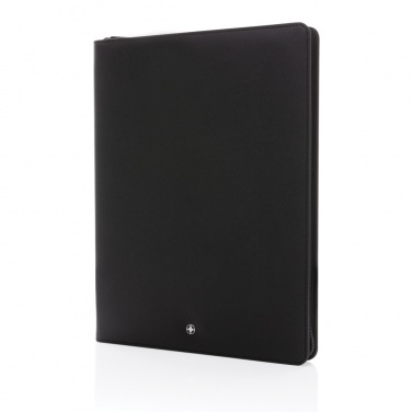 Logo trade promotional items image of: Swiss Peak Heritage RCS rPU A4 portfolio with zipper