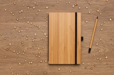 Logotrade corporate gift image of: Bamboo notebook and infinity pencil set