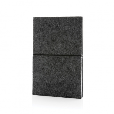 Logo trade advertising products image of: GRS certified recycled felt A5 softcover notebook