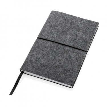 Logotrade corporate gift picture of: GRS certified recycled felt A5 softcover notebook