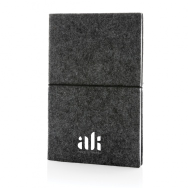 Logo trade corporate gifts picture of: GRS certified recycled felt A5 softcover notebook