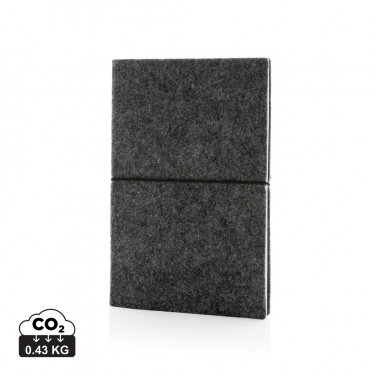 Logotrade promotional item image of: GRS certified recycled felt A5 softcover notebook