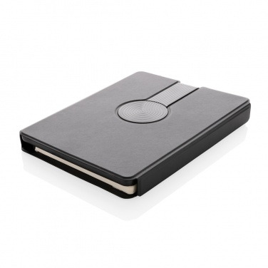 Logo trade advertising products image of: Swiss Peak RCS rePU notebook with 2-in-1 wireless charger