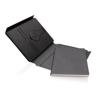 Logo trade promotional product photo of: Swiss Peak RCS rePU notebook with 2-in-1 wireless charger