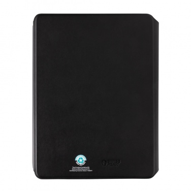 Logo trade promotional merchandise picture of: Swiss Peak RCS rePU notebook with 2-in-1 wireless charger