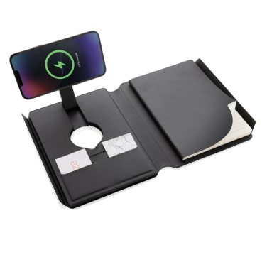 Logotrade promotional merchandise image of: Swiss Peak RCS rePU notebook with 2-in-1 wireless charger