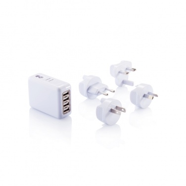 Logotrade promotional item picture of: Travel plug with 4 USB ports