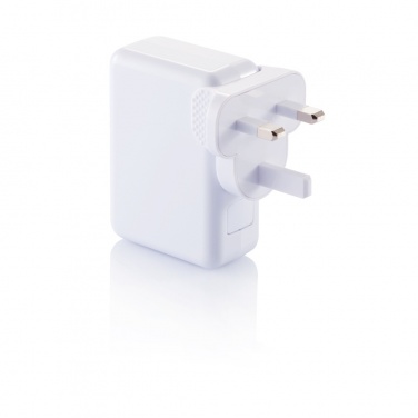 Logo trade promotional items image of: Travel plug with 4 USB ports