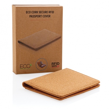 Logo trade promotional items image of: Cork secure RFID passport cover