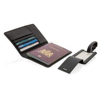 Logo trade corporate gift photo of: Swiss Peak GRS recycled PU travel gift set