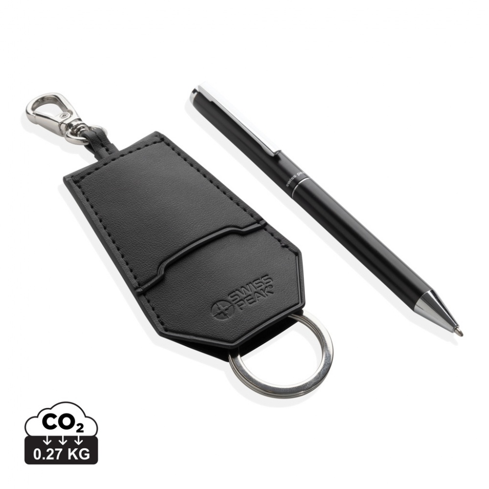 Logo trade corporate gifts picture of: SP Tula RCS certified recycled PU key holder and pen set