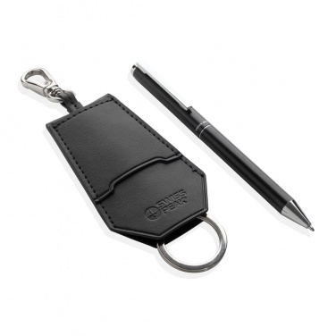 Logo trade promotional merchandise picture of: SP Tula RCS certified recycled PU key holder and pen set