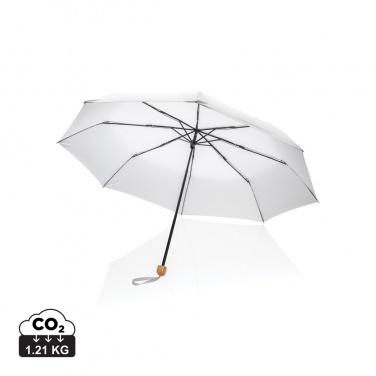 Logotrade advertising product image of: 20.5" Impact AWARE™ RPET 190T Pongee bamboo mini umbrella