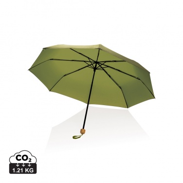 Logo trade corporate gifts picture of: 20.5" Impact AWARE™ RPET 190T Pongee bamboo mini umbrella