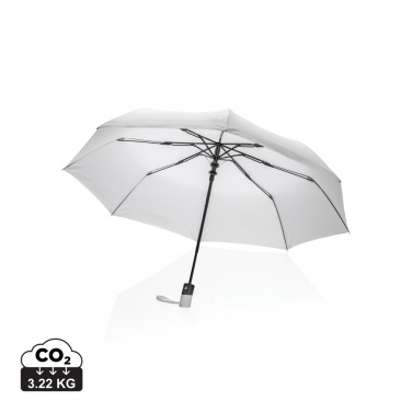 Logo trade business gifts image of: 21" Impact AWARE™ RPET 190T mini auto open umbrella