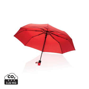 Logo trade business gifts image of: 21" Impact AWARE™ RPET 190T mini auto open umbrella