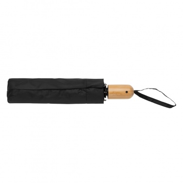 Logotrade promotional merchandise picture of: 21" Impact AWARE™ RPET 190T bamboo auto open/close umbrella