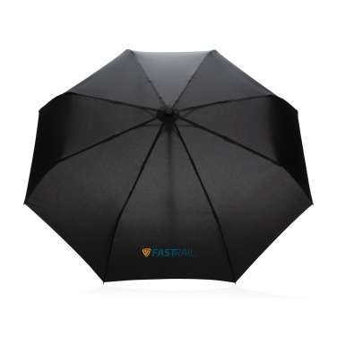 Logotrade promotional item image of: 21" Impact AWARE™ RPET 190T bamboo auto open/close umbrella