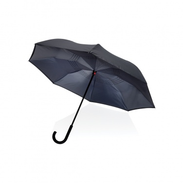 Logo trade corporate gift photo of: 23" Impact AWARE™ RPET 190T reversible umbrella