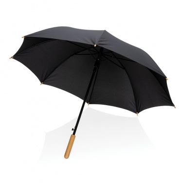 Logotrade promotional products photo of: 23" Impact AWARE™ RPET 190T auto open bamboo umbrella