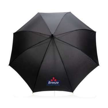 Logo trade corporate gifts picture of: 23" Impact AWARE™ RPET 190T auto open bamboo umbrella