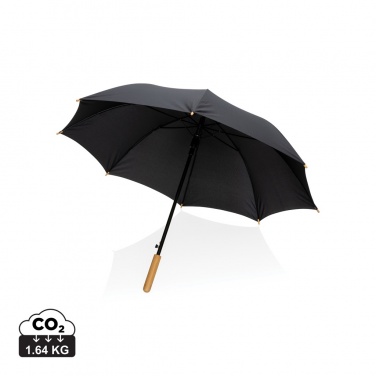 Logotrade business gift image of: 23" Impact AWARE™ RPET 190T auto open bamboo umbrella