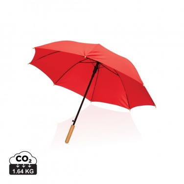 Logo trade promotional products picture of: 23" Impact AWARE™ RPET 190T auto open bamboo umbrella