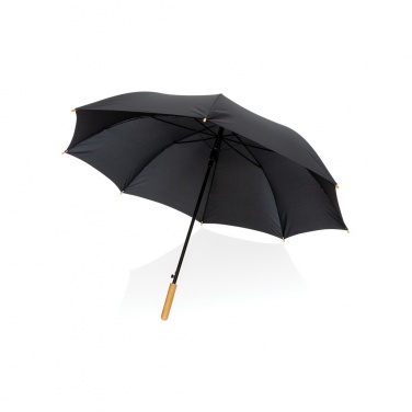 Logotrade promotional item image of: 27" Impact AWARE™ RPET 190T auto open bamboo umbrella