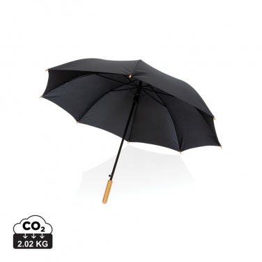 Logotrade corporate gift picture of: 27" Impact AWARE™ RPET 190T auto open bamboo umbrella