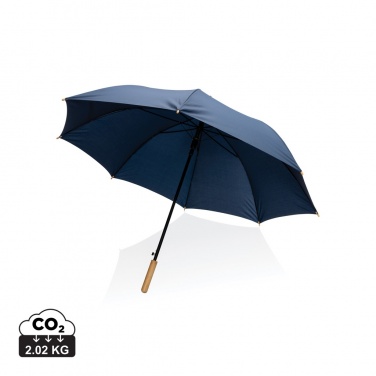 Logotrade corporate gift image of: 27" Impact AWARE™ RPET 190T auto open bamboo umbrella